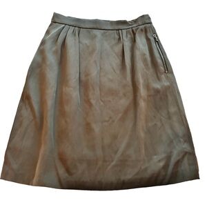 Lanvin Vintage Viscose Pencil Skirt Black Side Zipper Zip Pocket Size 40